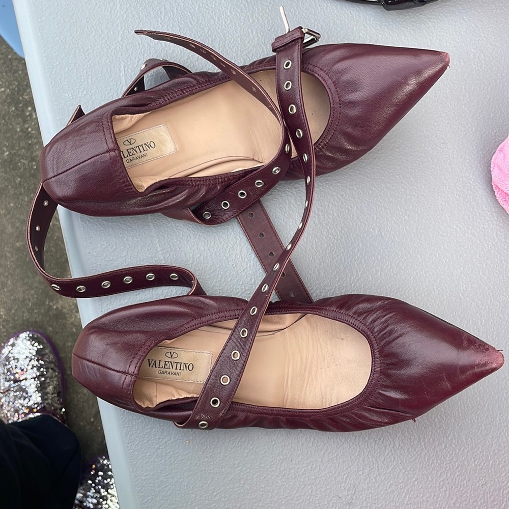 Valentino flats with ankle straps